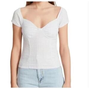 BB Dakota Steve Madden Orchid Purple Bouquet Striped Crop Top NWT